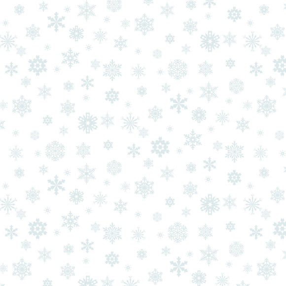 Landscape Medley 676 White Snowflake Fabric BTY