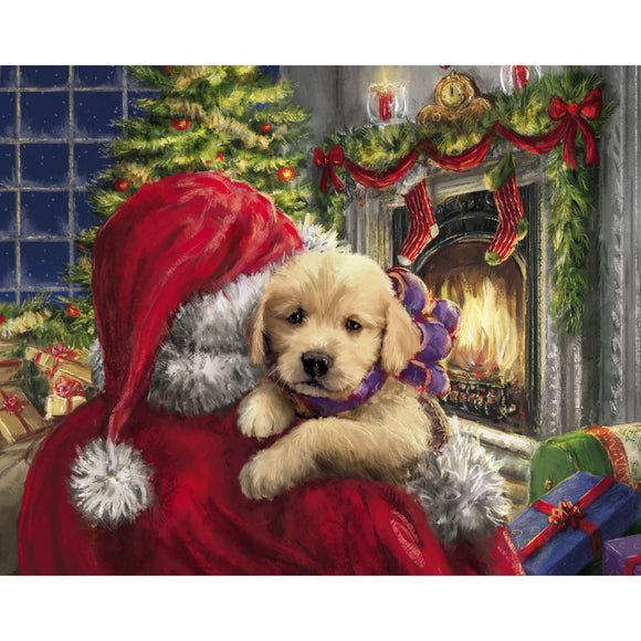 Christmas Collection Santa Puppy Panel