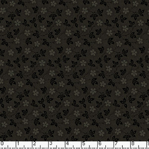 Printed Pure Cotton Fabric Black Floral